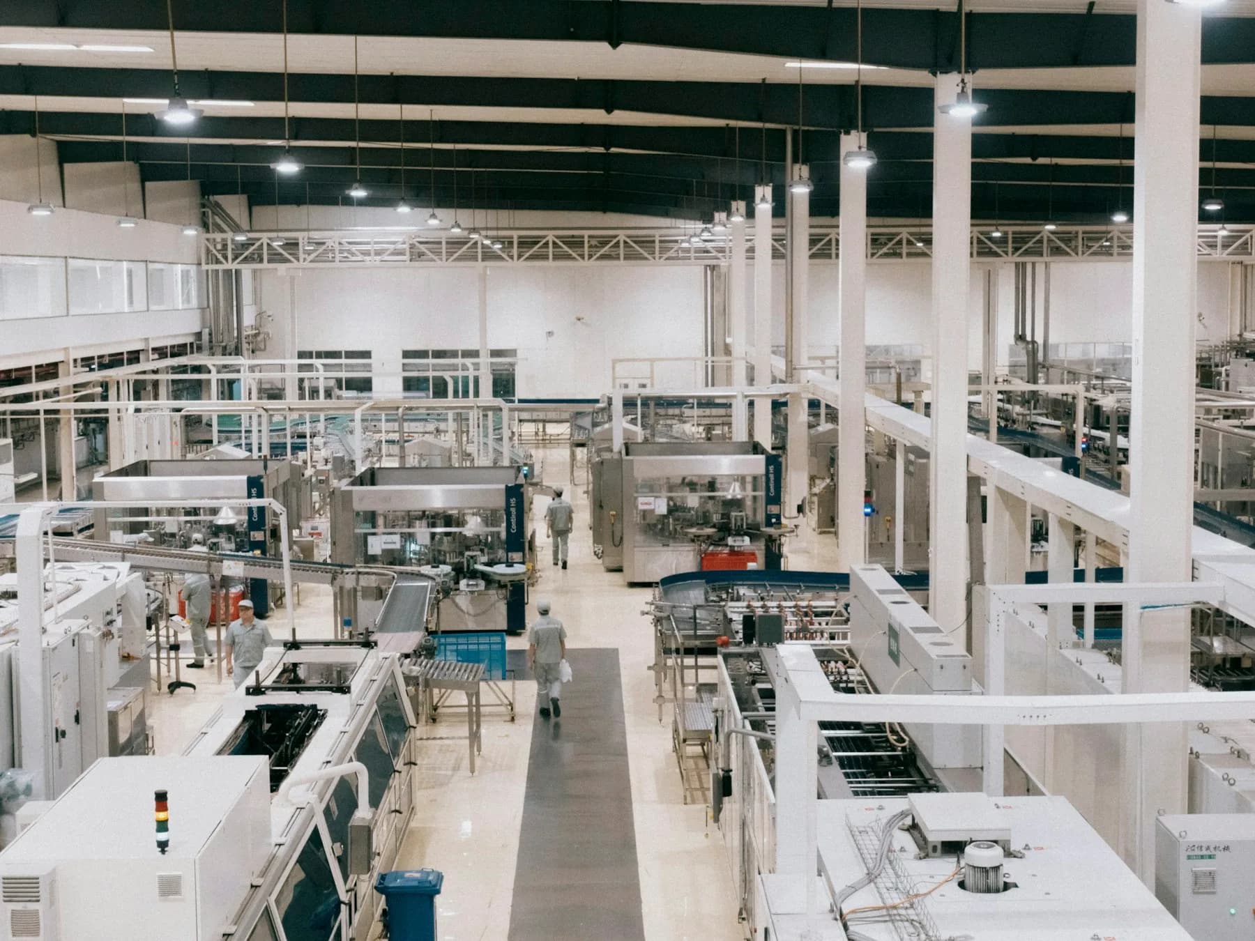 Automated equipment on a modern factory production floor